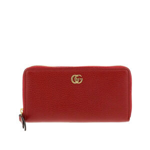 GUCCI GG Marmont Round Zipper Long Wallet Red CASE